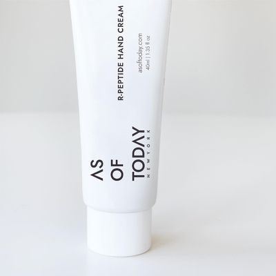 AS OF TODAY R Peptide Hand Cream | Shea Butter & Macadamia Nut Oil with Niacinamide | Hydrating Hand Lotion for Dry Cracked Hands | Travel Size Moisturizer | Clean Beauty Skincare | 1.35 fl oz Tube