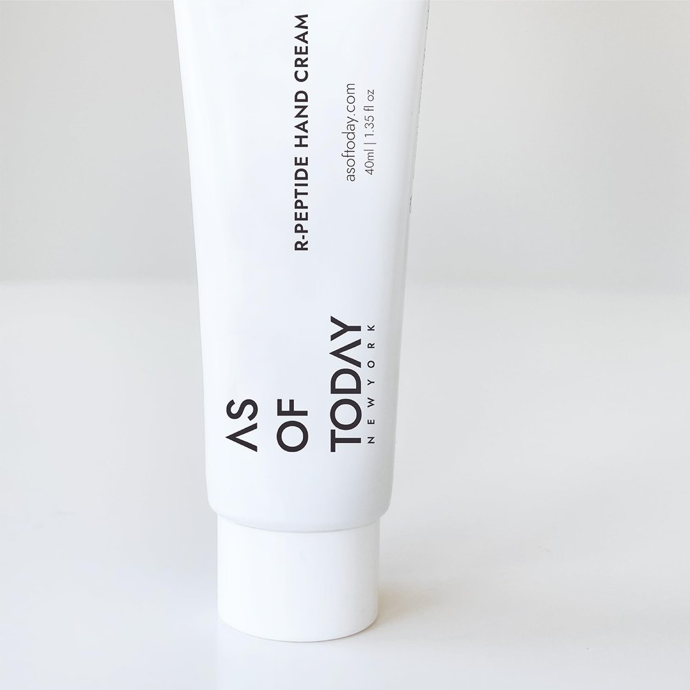 AS OF TODAY R Peptide Hand Cream | Shea Butter & Macadamia Nut Oil with Niacinamide | Hydrating Hand Lotion for Dry Cracked Hands | Travel Size Moisturizer | Clean Beauty Skincare | 1.35 fl oz Tube