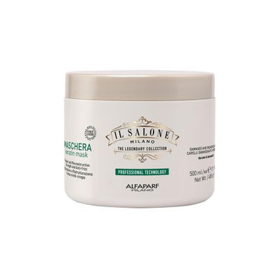 Il Salone Milano Professional Keratin Hair Mask - Damaged Hair Treatment with Almond Oil + Vitamin E to Repair, Nourish and Strengthen Hair Fibers - Premium Quality (16.9 oz / 500 ml)