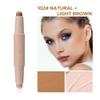 Cream Contour Sticks,Shades with Highlighter & Bronzer,Non-greasy and Waterproof Contouring Pen,Easy to Sculpt the Face and Create a Lightweight Finishing Makeup (02#Bronzer contour and glow sticks) view 2