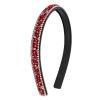 Wecoe Red Rhinestone Headband Women Comb Headband with Teeth Bling Sparkly Beaded Head Band Non Slip Fashion Hair Band Birthday Homecoming Hair Accessories For Women Girls Gifts view 1