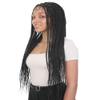 LUXLUXE Ivy 31-inches Full Hand-tied Box Braid Style Lace Wig with Baby Hair, Heat Resistant Fiber,(Salt and Pepper Grey) view 2