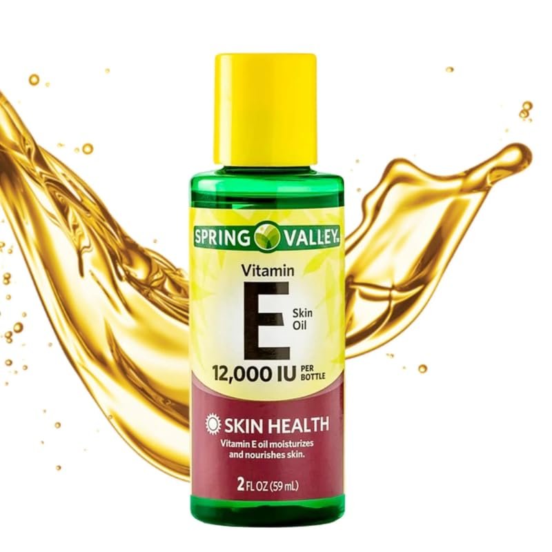 4 TOP CARE Vitamin E Oil with Keratin for Skin Health, 12000 IU, 2 fl oz