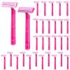 30 Count Women's Disposable Razors, Twin Blade Shaving Razor Pink Stainless Steel Women's Disposable Razors for Men Women Camping Traveling Home view 1