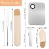 3 Pcs Makeup Foundation Spatula Spoon Tool Set, Make Up Mixing Palette Tray, Stainless Steel Skin Care Spatula, Cosmetic Scoop Scraper for Skincare Face Eye Cream (Silver) view 2