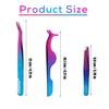 3pcs Eyelash Tweezers, 3 Styles Lash Tweezers with Comb Stainless Steel False Lash Application Tool Eyebrow Tweezers Makeup Tool for Cluster Individual Lash (Purple Blue Gradient) view 2