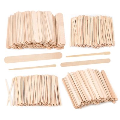 EWVVSS 4 Style 1000 Pcs Waxing Sticks Assorted Wax Applicator Sticks for Body Legs Face with Small Medium Large Sizes Wood Popsicle Sticks for Waxing Or Wood Craft Sticks