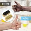Amaxiu 2Pcs Wooden Nail Brushes, No Slip Fingernails Cleaning Brush Firm Stiff Scrub Bristles Hand Toenails Scrubber Fingers Foot Toes Brushes for Men Mechanics Paint Gardeners Scrubbing view 4