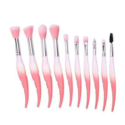 10 Pcs Makeup Brush Set Feather Makeup Brushes Eyeshadow Brush Eye Concealer Foundation Real Makeup Technique (Color : Red, Size : One Size)