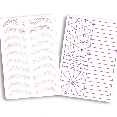 3 pcs Thicken Two sides Microblading Practice Silicon Skin Perfect for Permanent Makeup and Microblading Nano brows ombre brow practice (Hairstroke Purple Outlines)