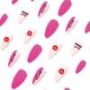 Almond Press on nails Medium Fake Nails Acrylic Nails with Frosted Fluorescent Powder Exquisite Luxury Design Fashion Romantic Valentine's day Nail Decoration for Nails for Women and Girls 24 Pcs view 2