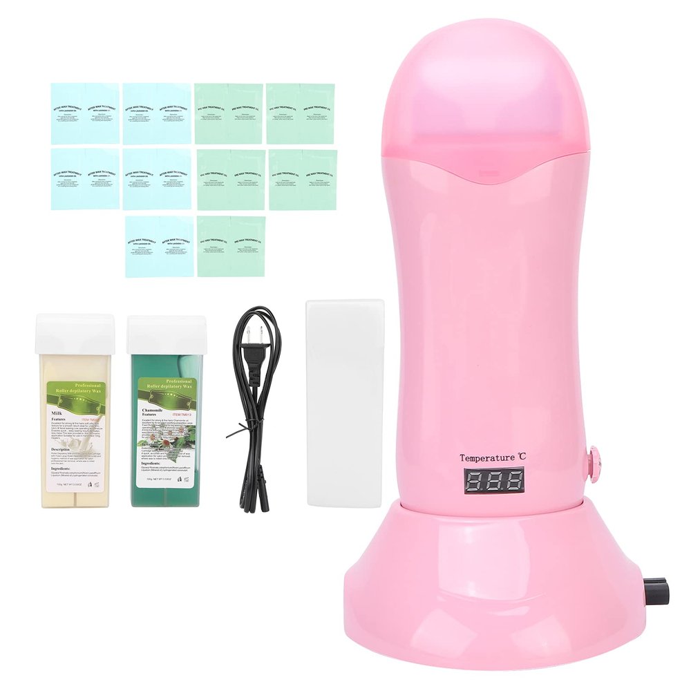 Roll On Wax Kit, Milk Wax Wax Roller Kit, Roll On Portable Epilator, Roll on Wax Warmer, for Women Men Waxing