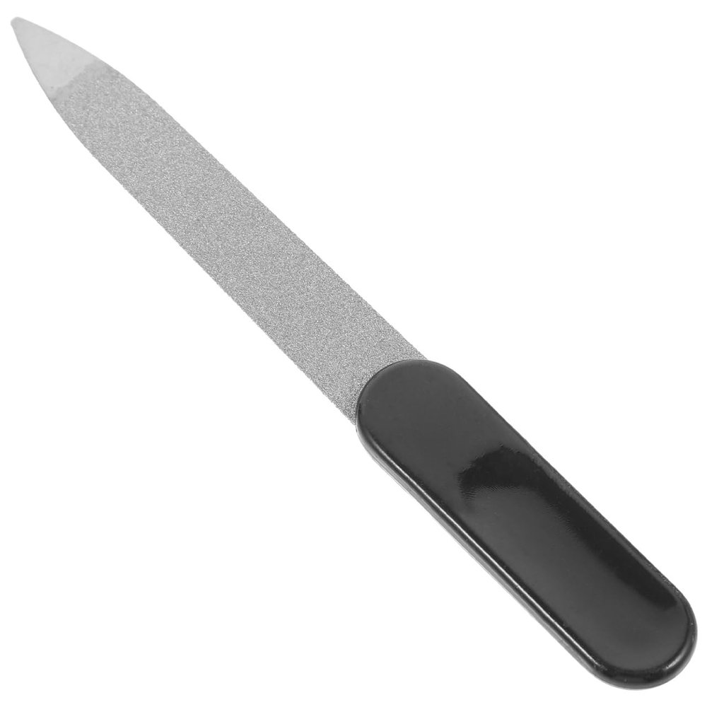 Housoutil 1PC Stainless Steel Nail File with Anti-Slip Handle, Double Sided and Files Nails Easily for Salon Home and Travel Women Men,Professional Finger & Toe Nail Care