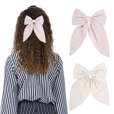 2 Pairs Dog Ears Hair Bow Clips for Toddler Kids Adult Hair Bow Barrettes Glitter Bows Halloween Kids Hair Accessories, Animal Cosplay for Birthday Costume Party Favor Decorations (Off white + pink)