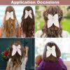 2 Pairs Dog Ears Hair Bow Clips for Toddler Kids Adult Hair Bow Barrettes Glitter Bows Halloween Kids Hair Accessories, Animal Cosplay for Birthday Costume Party Favor Decorations (Off white + pink) view 4