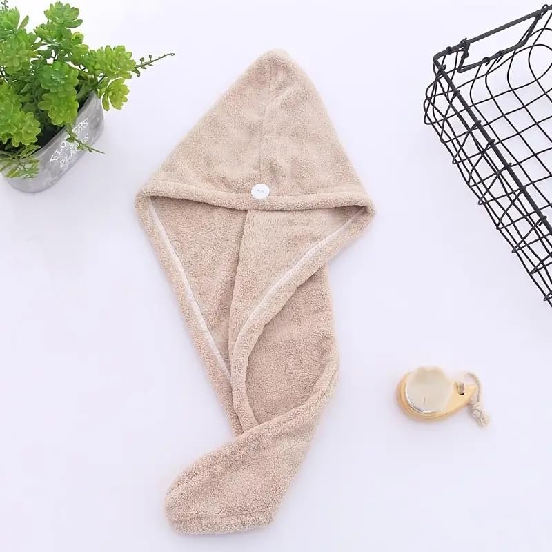 SEDLAV Super Absorbent Fast Drying Hair Towel with Button - Microfiber Wrap for Women - Quick-Dry, Frizz, Static - Ideal Bathroom Accessories