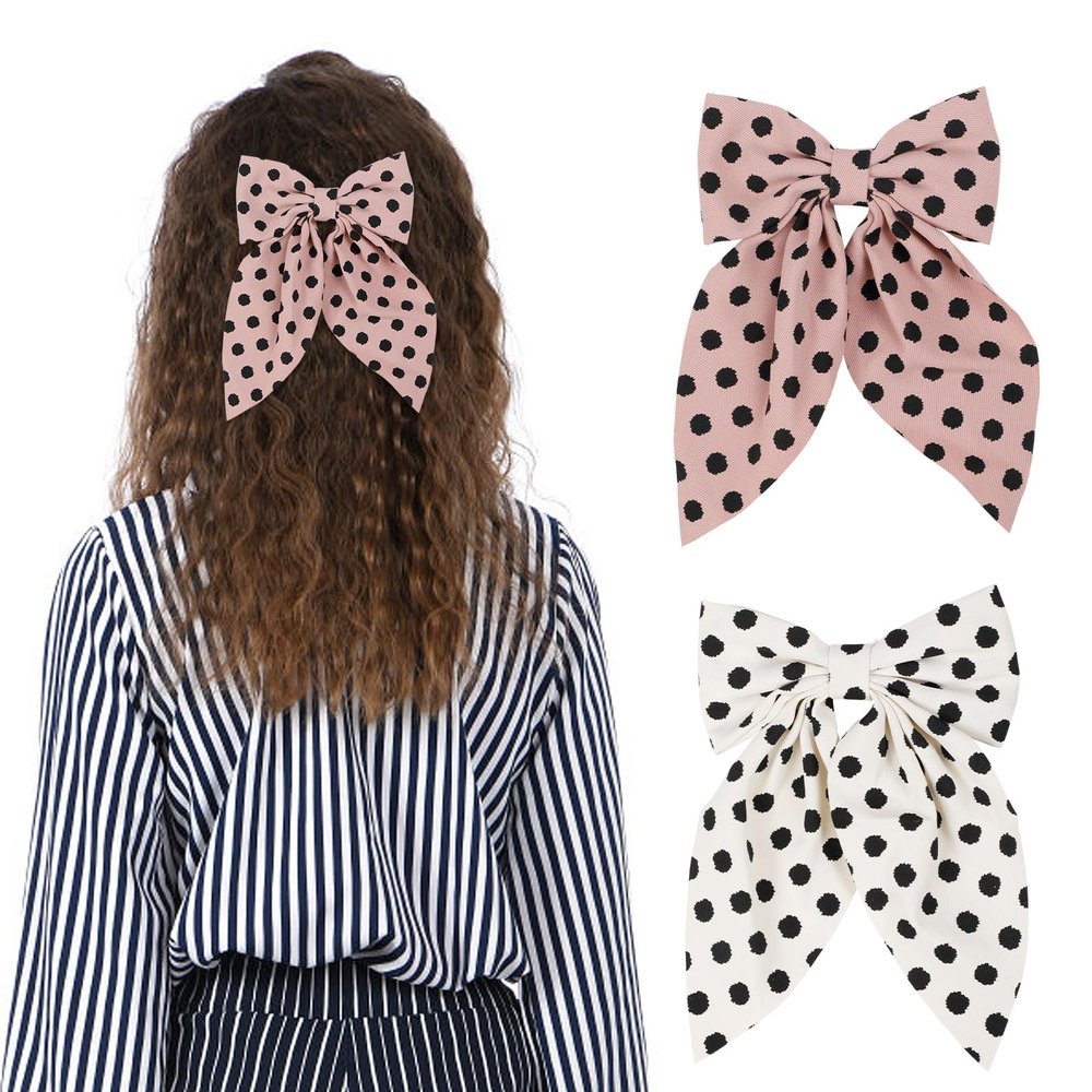 2 Pairs Dog Ears Hair Bow Clips for Toddler Kids Adult Hair Bow Barrettes Glitter Bows Halloween Kids Hair Accessories, Animal Cosplay for Birthday Costume Party Favor Decorations (beige+pink)