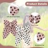 2 Pairs Dog Ears Hair Bow Clips for Toddler Kids Adult Hair Bow Barrettes Glitter Bows Halloween Kids Hair Accessories, Animal Cosplay for Birthday Costume Party Favor Decorations (beige+pink) view 3