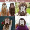 2 Pairs Dog Ears Hair Bow Clips for Toddler Kids Adult Hair Bow Barrettes Glitter Bows Halloween Kids Hair Accessories, Animal Cosplay for Birthday Costume Party Favor Decorations (beige+pink) view 4