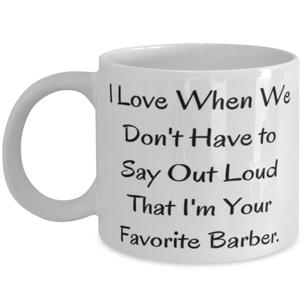 Mother's Day Funny Gifts for Coworkers, Unique Barber Gifts from Friends, Gifts for Barber Lovers, Special Barber Coffee Mugs