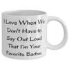 Mother's Day Funny Gifts for Coworkers, Unique Barber Gifts from Friends, Gifts for Barber Lovers, Special Barber Coffee Mugs view 2