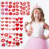 Konsait Valentine's Day Temporary Tattoos for Women Girls, Heart Tattoos Temporary Valentine Tattoos Fake Tattoos Kids Tattoos Temporary Heart Lips-mark Rose Valentines Day Party Supplies 10 Sheets view 1