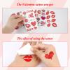 Konsait Valentine's Day Temporary Tattoos for Women Girls, Heart Tattoos Temporary Valentine Tattoos Fake Tattoos Kids Tattoos Temporary Heart Lips-mark Rose Valentines Day Party Supplies 10 Sheets view 4