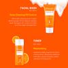 DISAAR BEAUTY Vitamin C Organic Orange Extract Skin Care Set Facial Wash Toner Serum Face Cream Moisturizing Reduce Wrinkles Hydrate 30ml+30ml+10ml+15g 4PCS view 2