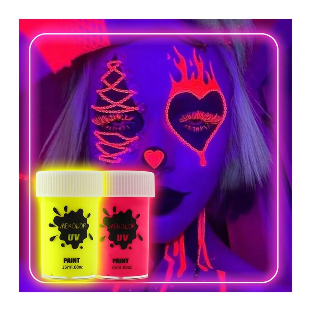 Face Painting Kit Holiday Party Watercolor Fluorescent Paste, Body Paint, Body and Face Paint Fluorescent Paste Professional Body & Face Paint Kit