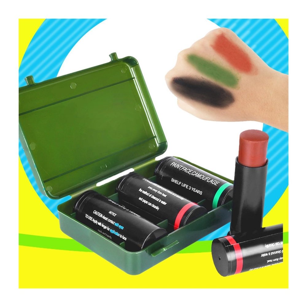 Face Painting Kit Camouflage Camouflage Oil, 3 Color Face Camouflage Oil Set, Outdoor Products Makeup Oil Professional Body & Face Paint Kit
