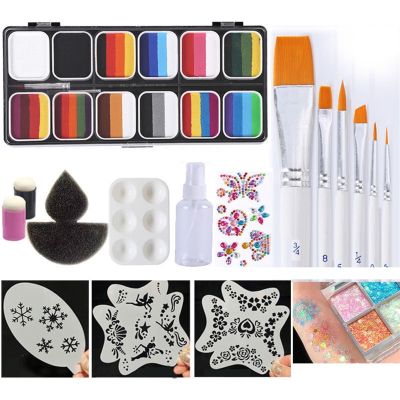 Face Painting Kit Body Paint, Water Soluble Face Set, Quick Drying Body Paint Professional Body & Face Paint Kit ( Color : 7 )