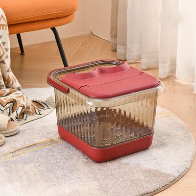 MegLob Transparent Foot Bath Basin for Soaking Feet, Large Plastic Foot Basin, Foot & Leg Deep Soaking Bath Spa Tub with Insulation Lid, Multifunctional Rectangular Feet Bath Bucket,C