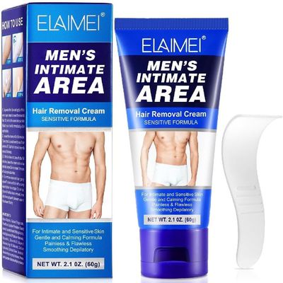 Maani Men's Painless Body Hair Removal Cream for Sensitive Areas, Effectively Removes Coarse Hair from Underarms, Legs, Chests, Private Parts (HIM)