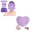 Atsuwell Cooling Ice Face Eye Mask Set for Dark Circles and Scented Lavender Throw Pillow and Flaxseed Fluffy Microwave Heat Pad for Pain Relief, Muscle Ache, Joints, Neck, Back Pain, Purple view 1