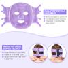 Atsuwell Cooling Ice Face Eye Mask Set for Dark Circles and Scented Lavender Throw Pillow and Flaxseed Fluffy Microwave Heat Pad for Pain Relief, Muscle Ache, Joints, Neck, Back Pain, Purple view 3