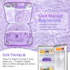 Atsuwell Cooling Ice Face Eye Mask Set for Dark Circles and Scented Lavender Throw Pillow and Flaxseed Fluffy Microwave Heat Pad for Pain Relief, Muscle Ache, Joints, Neck, Back Pain, Purple view 4