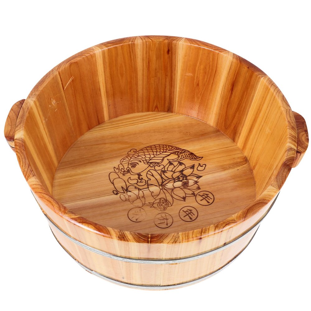 Ipetboom Foot Baths: 1PC Wood Foot Tub Wooden Wood Foot Bucket Reusable Foot Bath Bucket Wooden Foot Bath Foot Bathing Bucket Foot Bath Bucket Pedicure Tub Wood Bucket Sauna Bucket Sauna Accessories