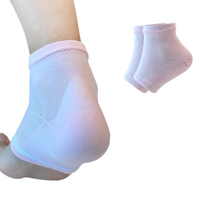 Moisturizing Gel Heel Socks to Repair Dry, Cracked Heels  Soften, Soothe & Revitalize Feet for Men & Women (Light Pink, 1 Pair)