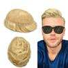Mens Toupee Hair Replacement System for Men All French Lace Mens Hairpiece Soft Lace and Breathable Full Lace Hair Unit Human Hair Toupee For Men 7"X9"#22R Light Blonde-110% Density view 1
