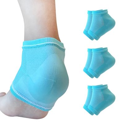 Moisturizing Gel Heel Socks to Repair Dry Cracked Heel - Soften, Soothe, and Revitalize Your Feet, for Men and Women (Mint, 3 Pairs)