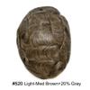 Mens Toupee Hair Replacement System for Men All French Lace Mens Hairpiece Soft Lace and Breathable Full Lace Hair Unit Human Hair Toupee For Men 8"X10"#520 Light-Med Brown+20% Gray-120% Density view 2