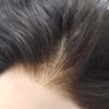 Mens Toupee Hair Replacement System for Men All French Lace Mens Hairpiece Soft Lace and Breathable Full Lace Hair Unit Human Hair Toupee For Men 8"X10"#520 Light-Med Brown+20% Gray-120% Density view 4