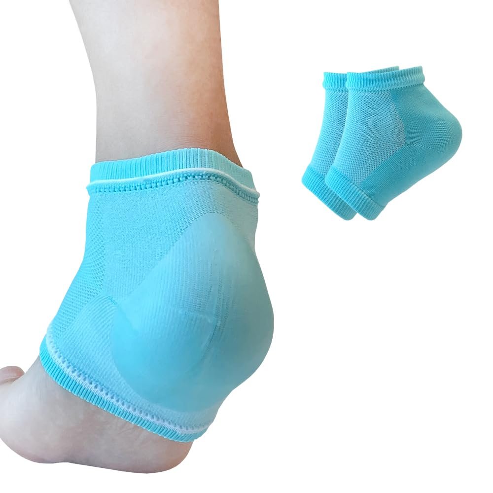 Moisturizing Gel Heel Socks to Repair Dry Cracked Heel - Soften, Soothe, and Revitalize Your Feet, for Men and Women (Mint, 1 Pair)