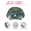 Women's Double Layer Waterproof Shower Cap, Features Non-slip Secure Fit, Easy Maintenance, and Reusable Convenience Cute dinosaur view 4