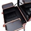 HAPPCUCOE Rolling Makeup Case W/Led and Mirror,Portable Rolling Makeup Train Case Height Adjustable,Cosmetic Trolley Travel Storage Organizer Box with Wheels view 4