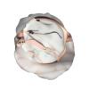 White Marble Rose Gold pattern Print Reusable Shower Cap for Women,Double Waterproof Layers Bathing Hat,Quick Drying Bath Hair Cap view 2