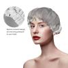 White Marble Rose Gold pattern Print Reusable Shower Cap for Women,Double Waterproof Layers Bathing Hat,Quick Drying Bath Hair Cap view 4