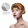 african weaving Print Reusable Shower Cap for Women,Double Waterproof Layers Bathing Hat,Quick Drying Bath Hair Cap view 4