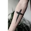 2 Pieces Of Temporary Tattoo Stickers Cross Arm For Women And Men Juice Plant Ink Waterproof Semi-Permanent And Long-Lasting For 2 Weeks Non-Reflective view 2