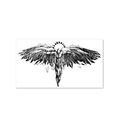 2 Pieces Of Temporary Tattoo Stickers Fallen Angel Back Wings Female And Male Juice Vegetable Ink Waterproof Semi-Permanent And Long-Lasting For 2 Weeks Non-Reflective